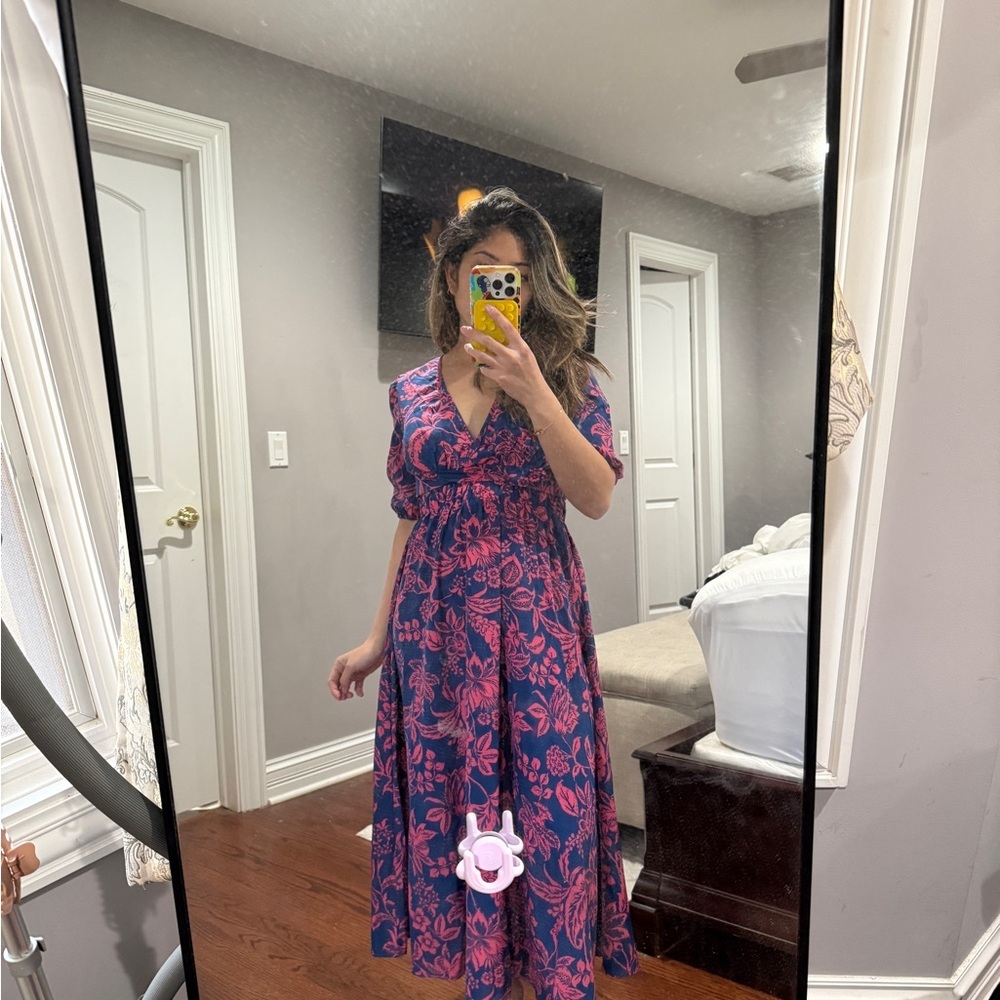 Purple and Blue Flutter Sleeve Sundress